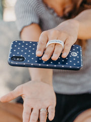 Navy Polka Dot